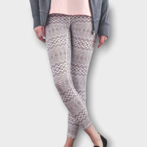 𝅺ivory Ella Chevron Print Leggings Size XL